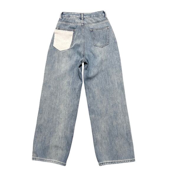 SG Studio Light Wash Wide Straight Leg Dad Jeans Size M - Picture 4 of 11